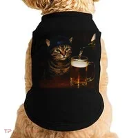 Cat Wearing Hat Getting Beer Poured Unimpressed Tabby Doggie Tank thumb 0