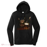 Cat Wearing Hat Getting Beer Poured Unimpressed Tabby Women's Hoodie thumb 0
