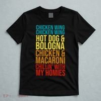Chicken Wing Hot Dog Macaroni and Chilin With My Homies T-Shirt thumb 5