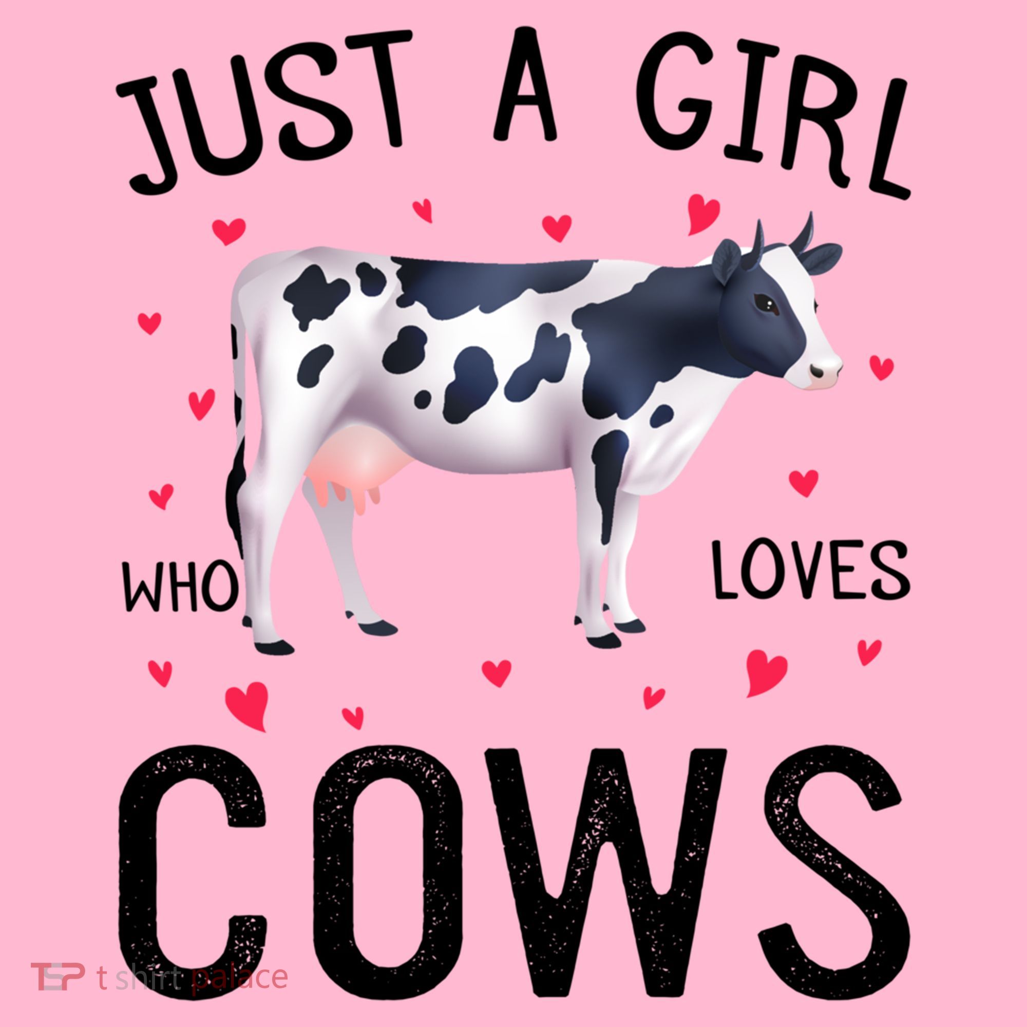 Cow With Hearts Graphic Just A Girl Who Loves Cows Gift Coaster