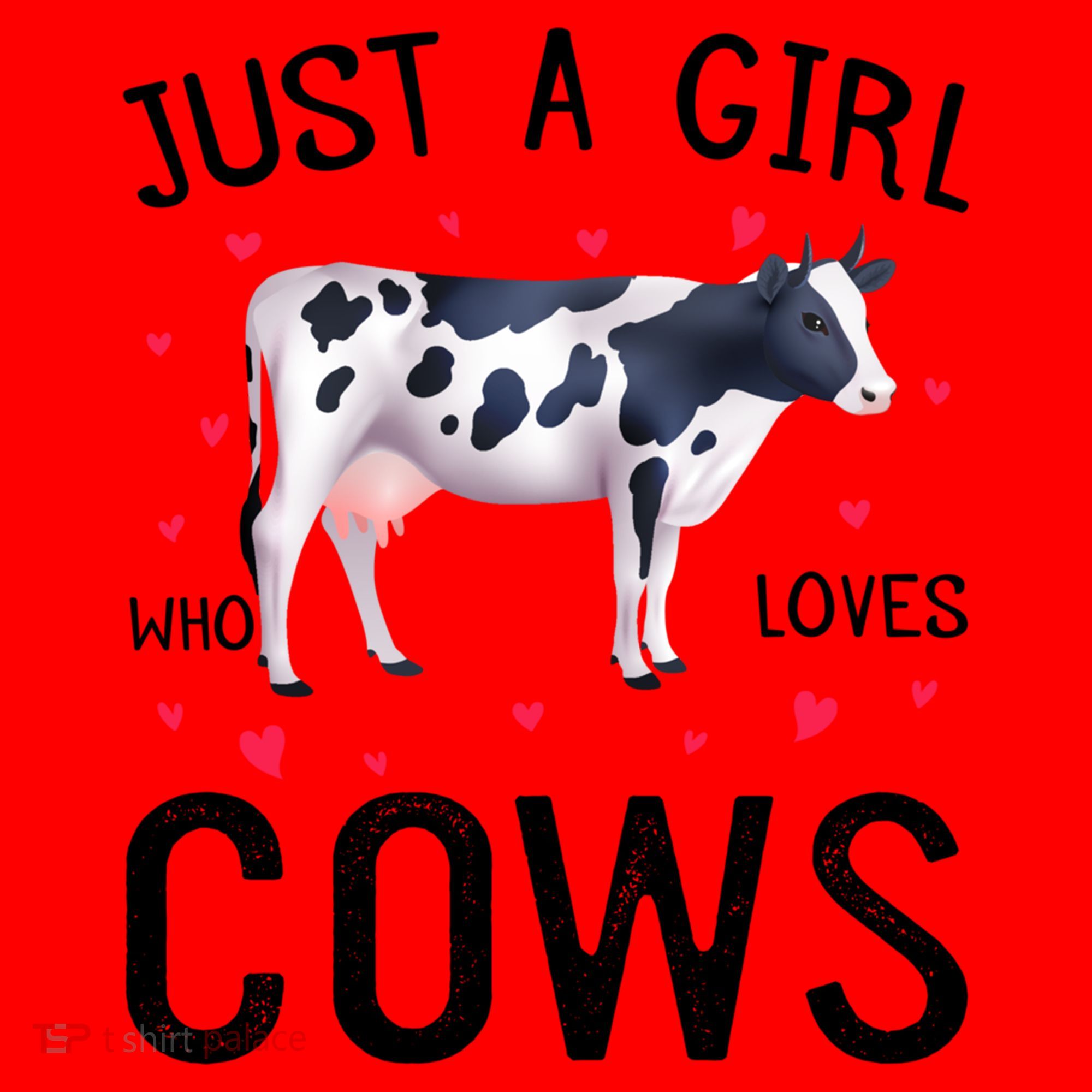 Cow With Hearts Graphic Just A Girl Who Loves Cows Gift Santa Hat