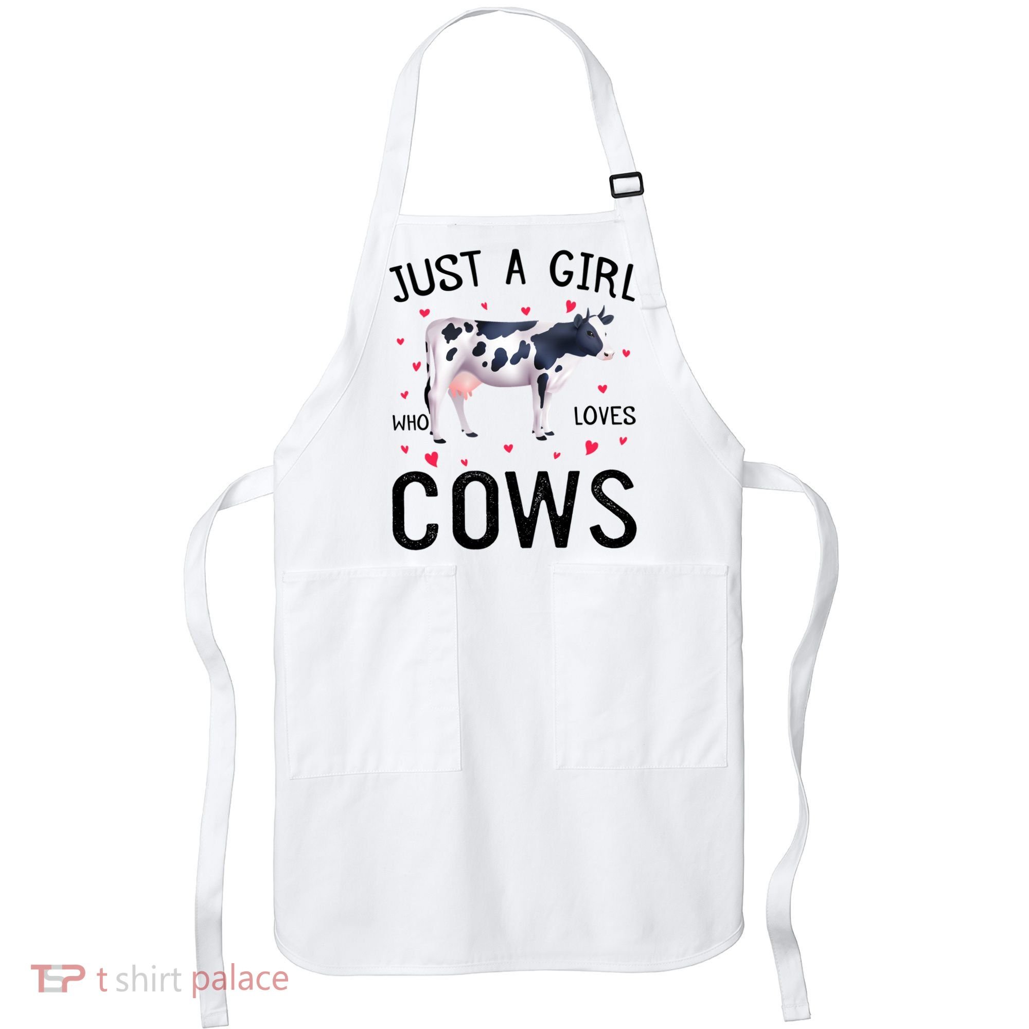 Cow With Hearts Graphic Just A Girl Who Loves Cows Gift Apron