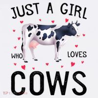 Cow With Hearts Graphic Just A Girl Who Loves Cows Gift Women's Hoodie thumb 2