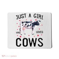 Cow With Hearts Graphic Just A Girl Who Loves Cows Gift Mousepad thumb 0