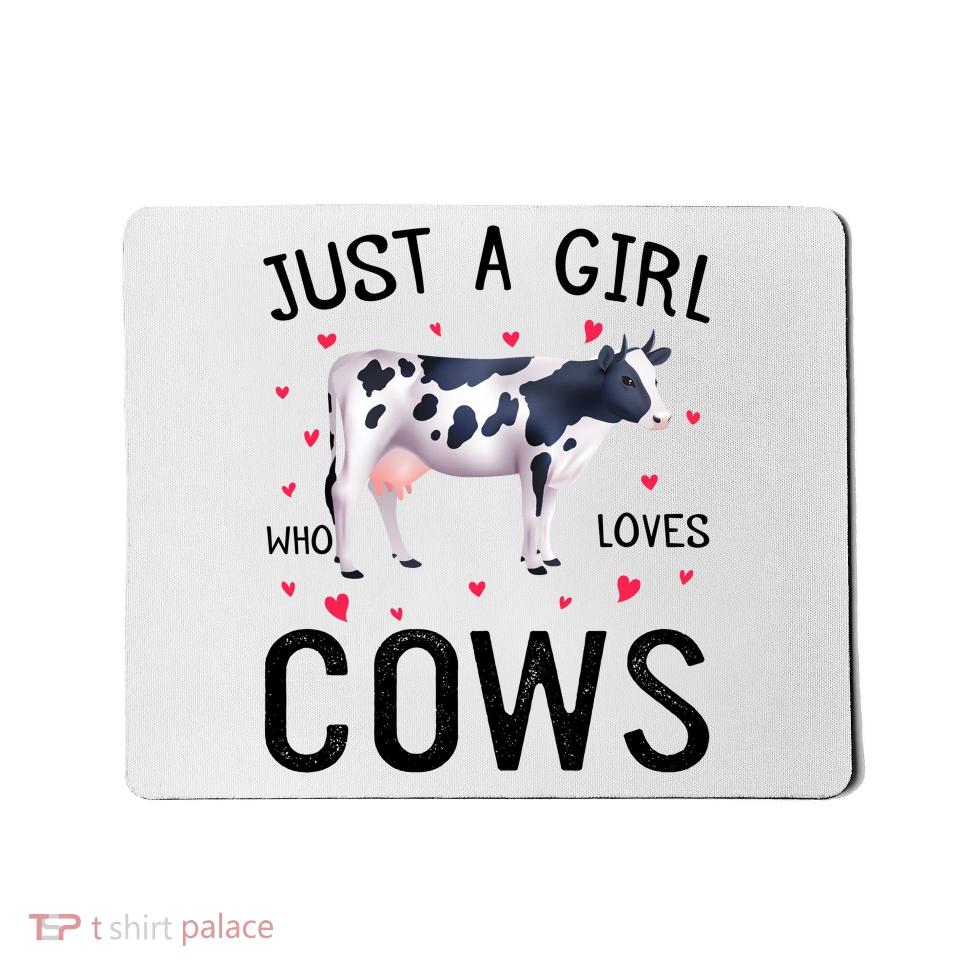 Cow With Hearts Graphic Just A Girl Who Loves Cows Gift Mousepad