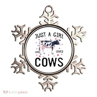 Cow With Hearts Graphic Just A Girl Who Loves Cows Gift Ornament
