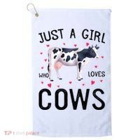 Cow With Hearts Graphic Just A Girl Who Loves Cows Gift Golf Towel thumb 0