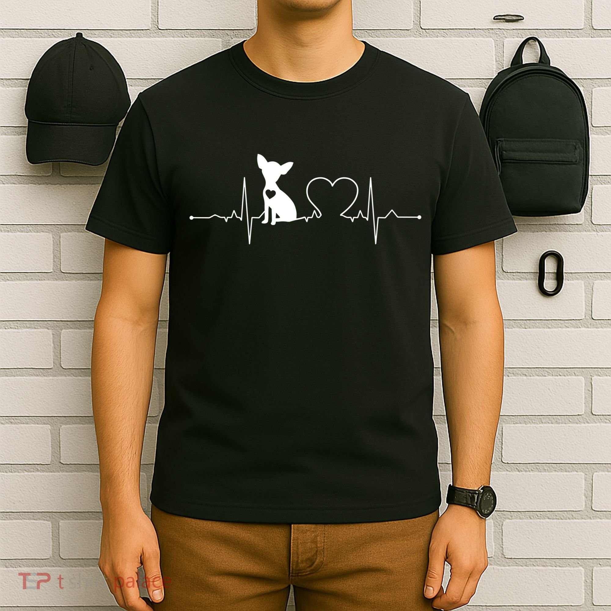 Chihuahua With Heartbeat Great Gift Chihuahua Cool Gift T-Shirt