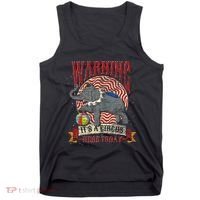 Carnival Warning Its A Circus Here Today Elephant Circus Tank Top thumb 0