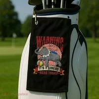 Carnival Warning Its A Circus Here Today Elephant Circus Golf Towel thumb 2