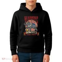 Carnival Warning Its A Circus Here Today Elephant Circus Kids Hoodie thumb 4