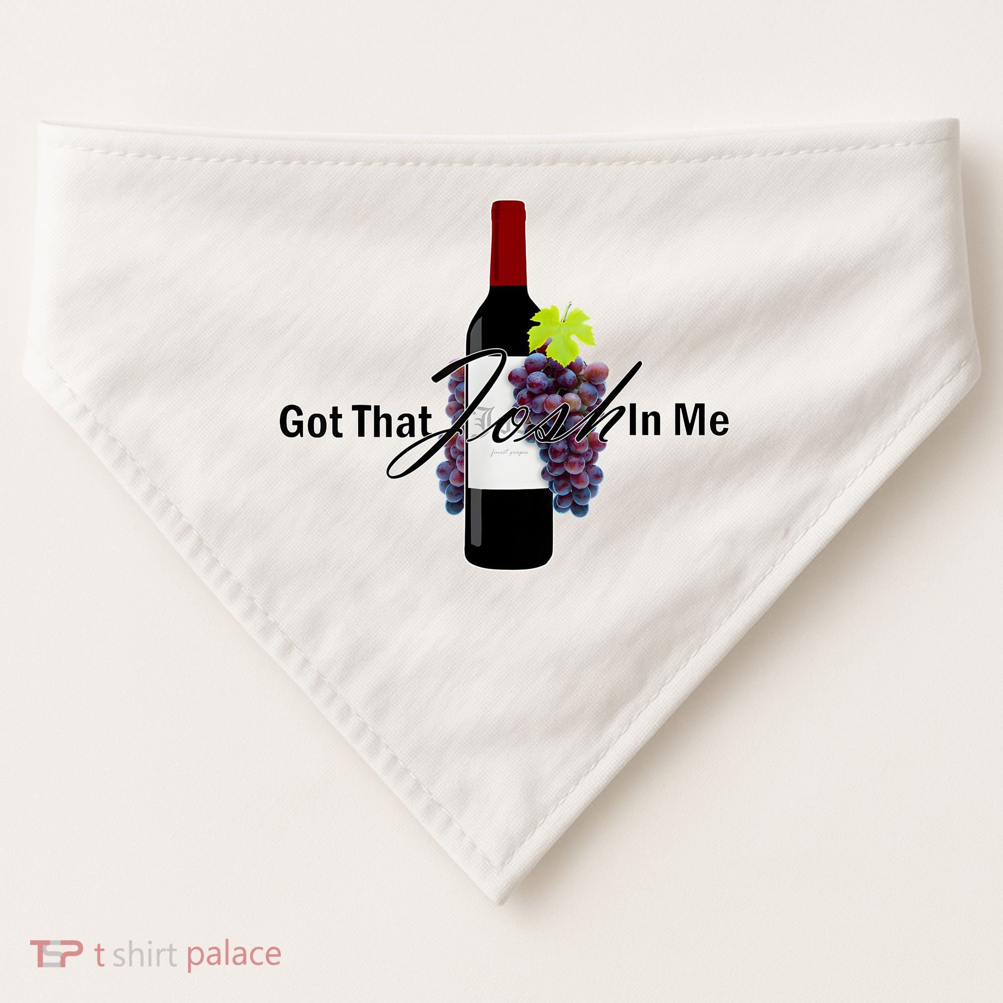 Classy Wine In Me Got That Josh In Me Funny USA-Made Doggie Bandana