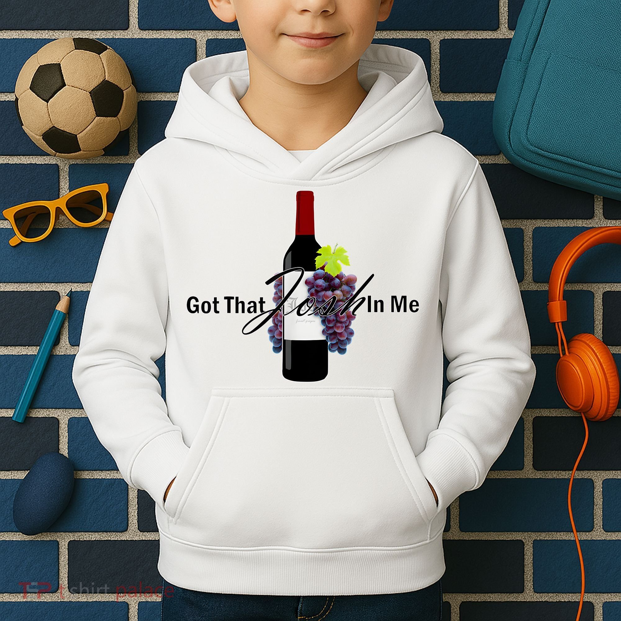 Classy Wine In Me Got That Josh In Me Funny Kids Hoodie