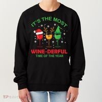 Christmas Wine It's The Most Wine Derful Xmas Women's Sweatshirt thumb 0
