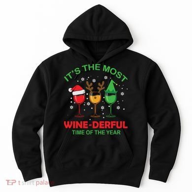 Christmas Wine It's The Most Wine Derful Xmas Hoodie