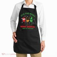 Christmas Wine It's The Most Wine Derful Xmas Apron thumb 2