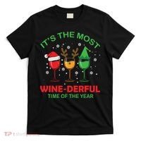 Christmas Wine It's The Most Wine Derful Xmas T-Shirt thumb 0