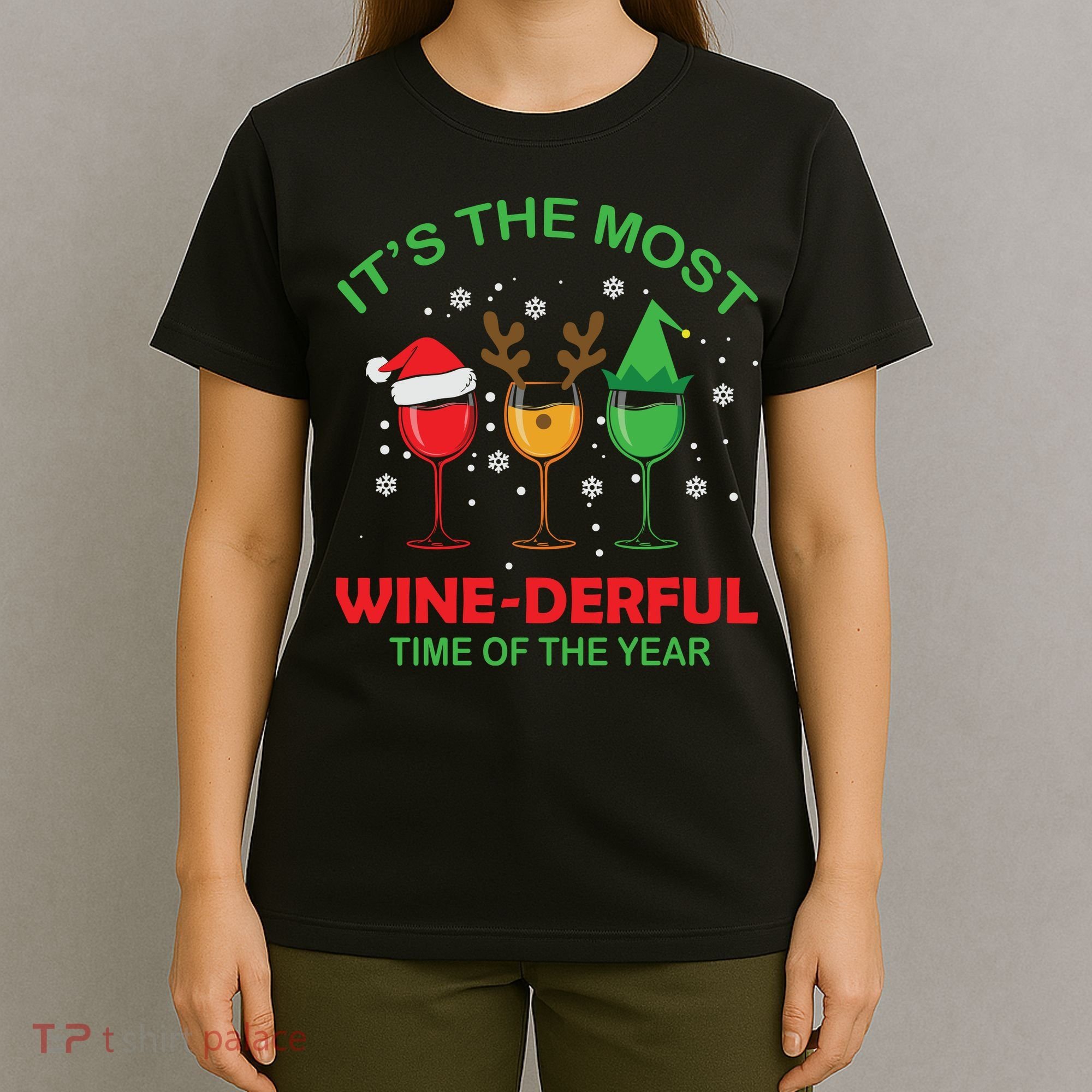Christmas Wine It's The Most Wine Derful Xmas T-Shirt