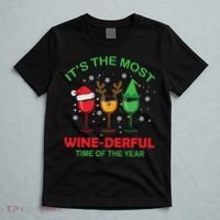 Christmas Wine It's The Most Wine Derful Xmas T-Shirt thumb 5