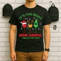 Christmas Wine It's The Most Wine Derful Xmas T-Shirt thumb 6