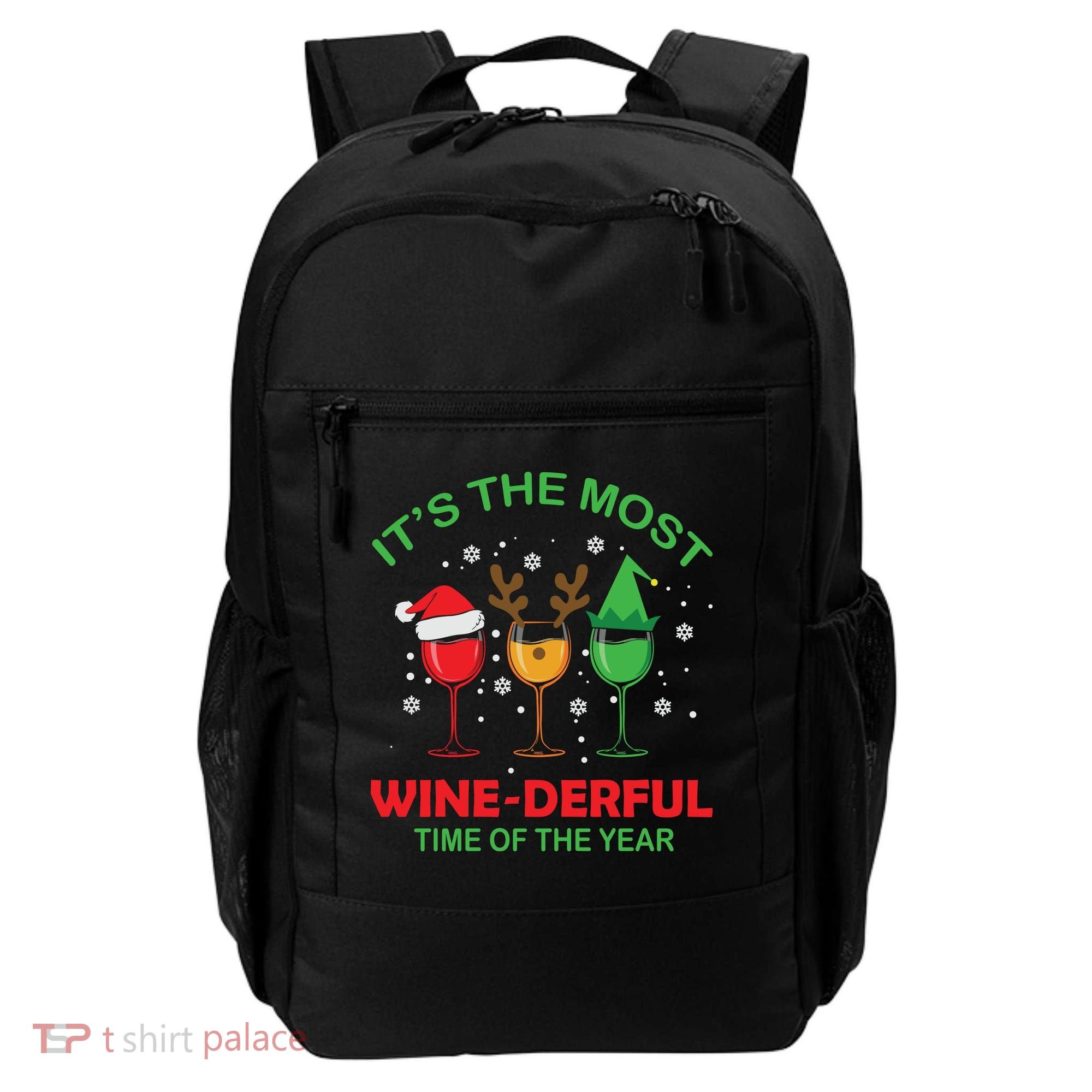 Christmas Wine It's The Most Wine Derful Xmas Backpack