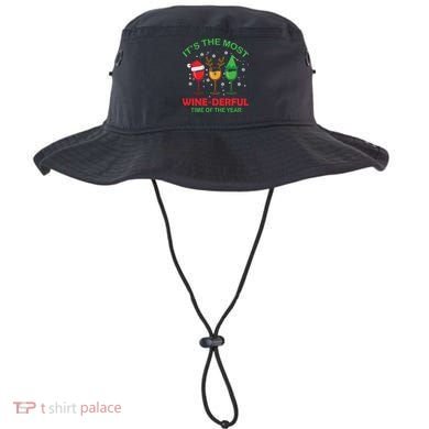 Christmas Wine It's The Most Wine Derful Xmas Bucket Hat