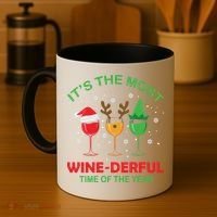 Christmas Wine It's The Most Wine Derful Xmas Coffee Mug thumb 4