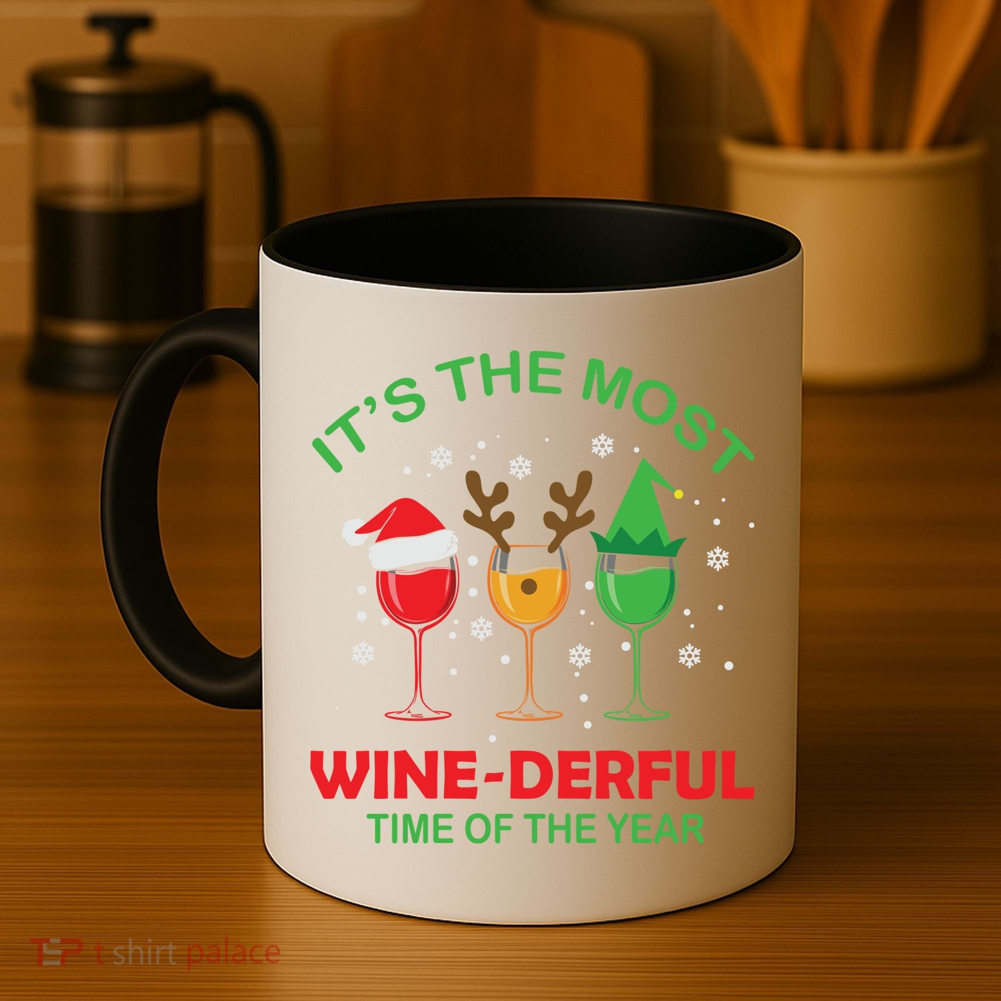 Christmas Wine It's The Most Wine Derful Xmas Coffee Mug