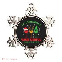 Christmas Wine It's The Most Wine Derful Xmas Ornament thumb 0