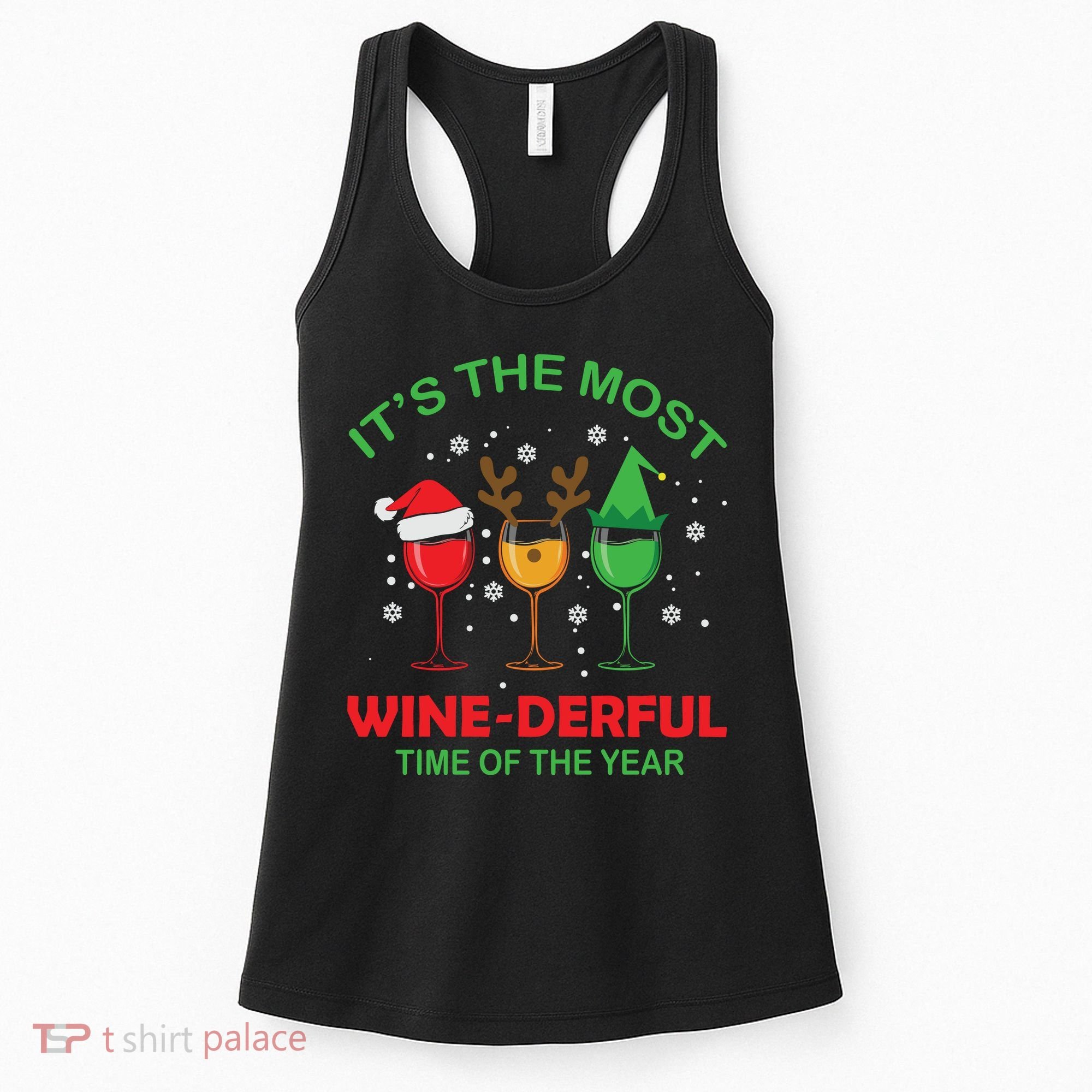 Christmas Wine It's The Most Wine Derful Xmas Women's Tank Top