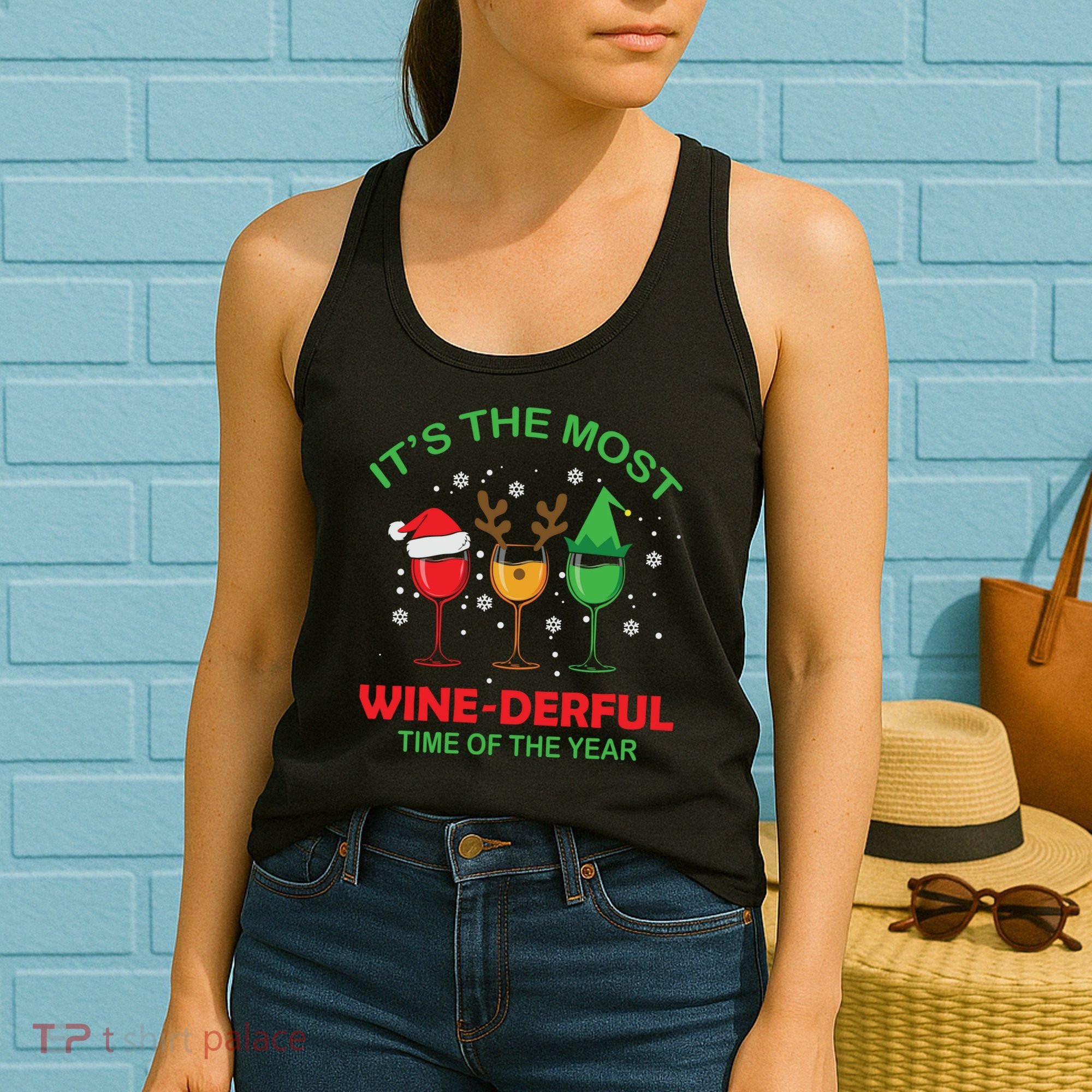 Christmas Wine It's The Most Wine Derful Xmas Women's Tank Top