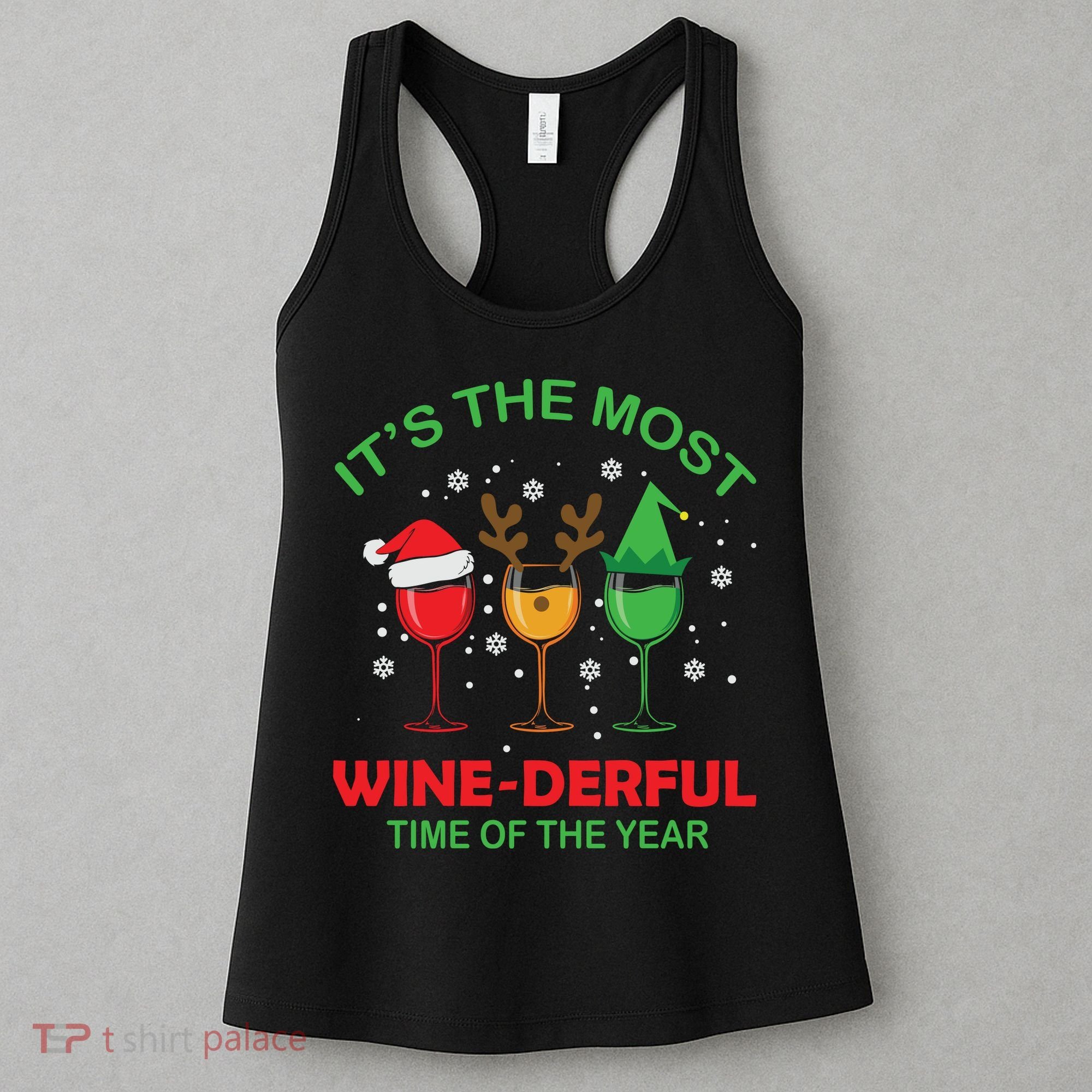 Christmas Wine It's The Most Wine Derful Xmas Women's Tank Top
