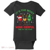 Christmas Wine It's The Most Wine Derful Xmas Baby Bodysuit thumb 0