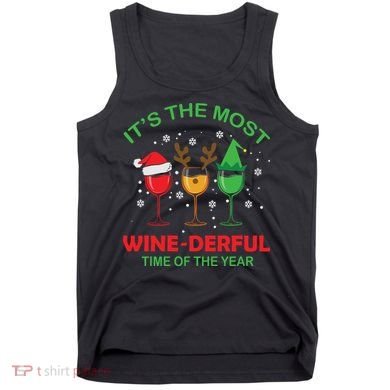 Christmas Wine It's The Most Wine Derful Xmas Tank Top