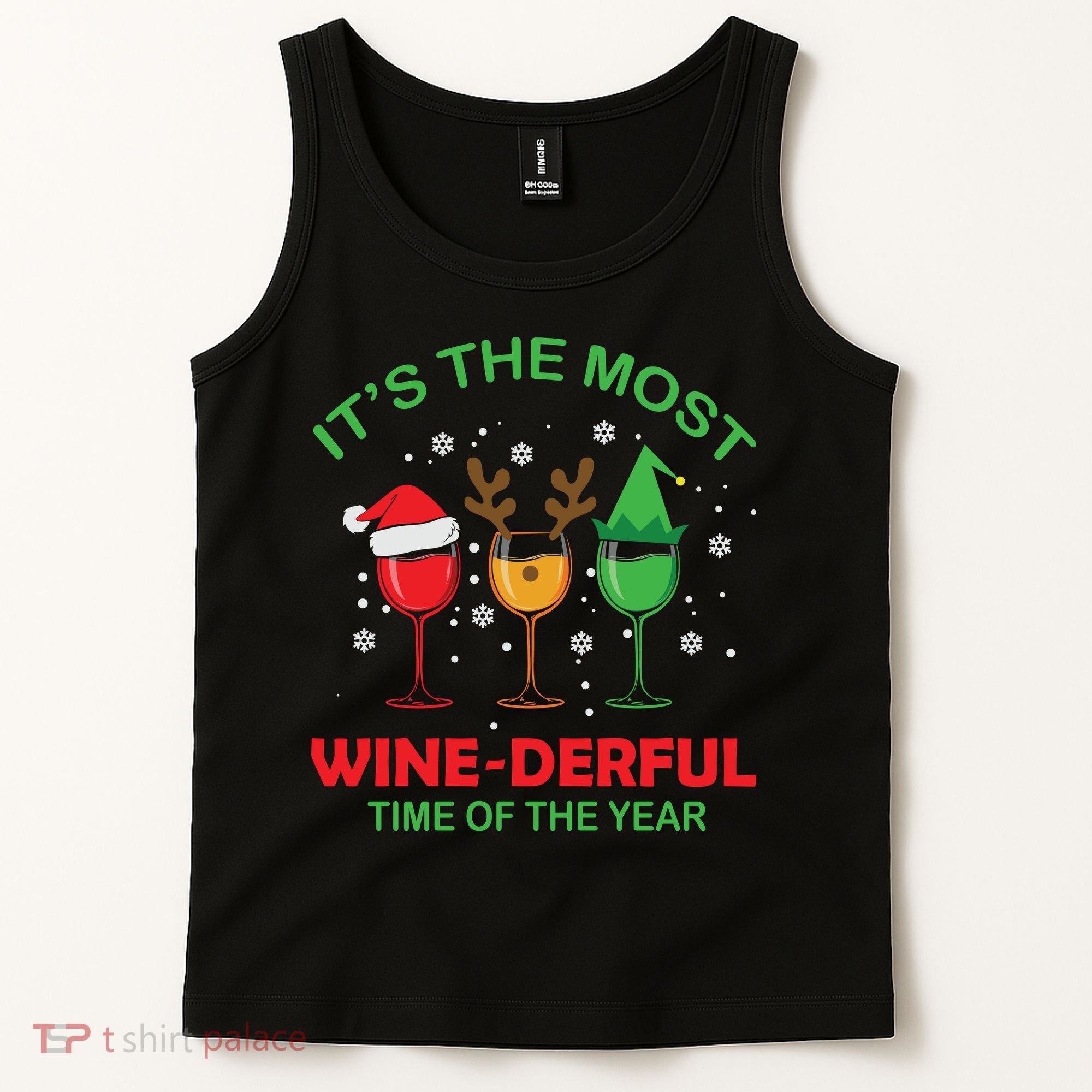 Christmas Wine It's The Most Wine Derful Xmas Tank Top