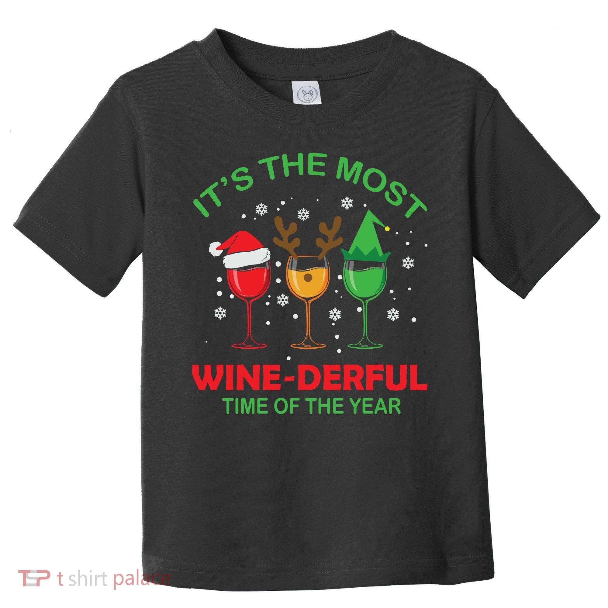 Christmas Wine It's The Most Wine Derful Xmas Toddler T-Shirt