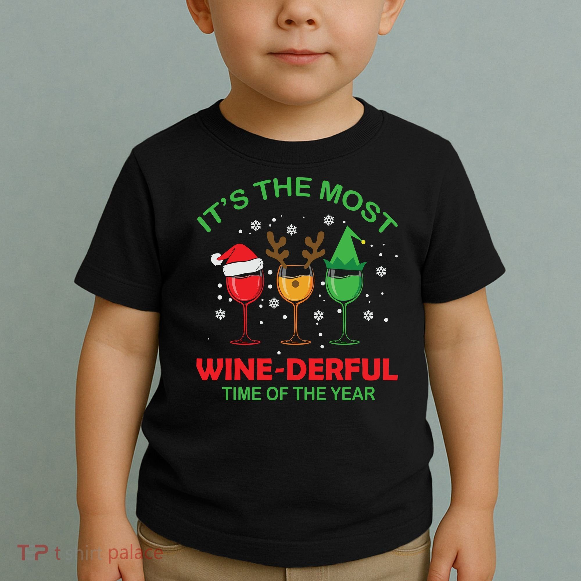 Christmas Wine It's The Most Wine Derful Xmas Toddler T-Shirt