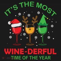 Christmas Wine It's The Most Wine Derful Xmas Women's T-Shirt thumb 6