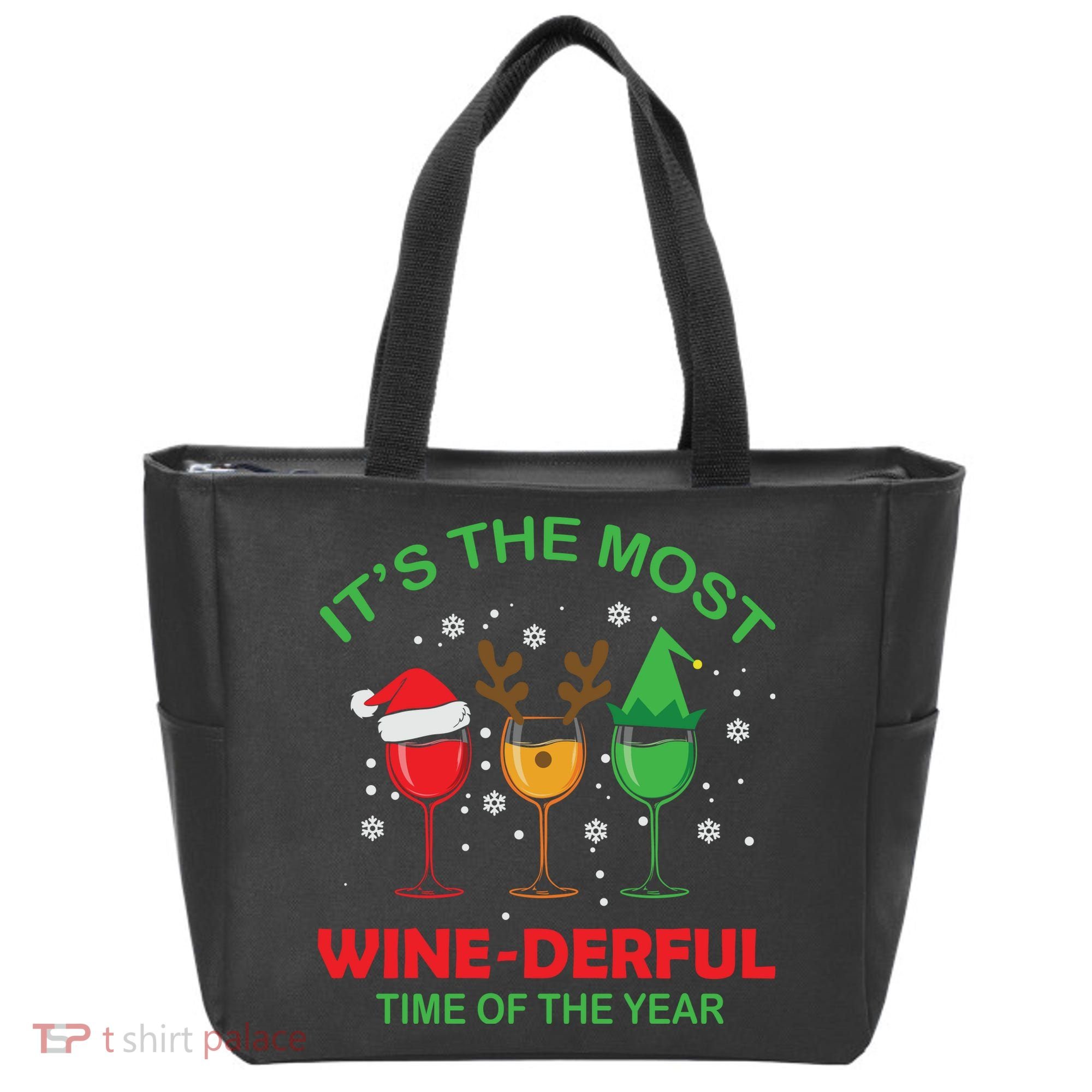 Christmas Wine It's The Most Wine Derful Xmas Tote Bag