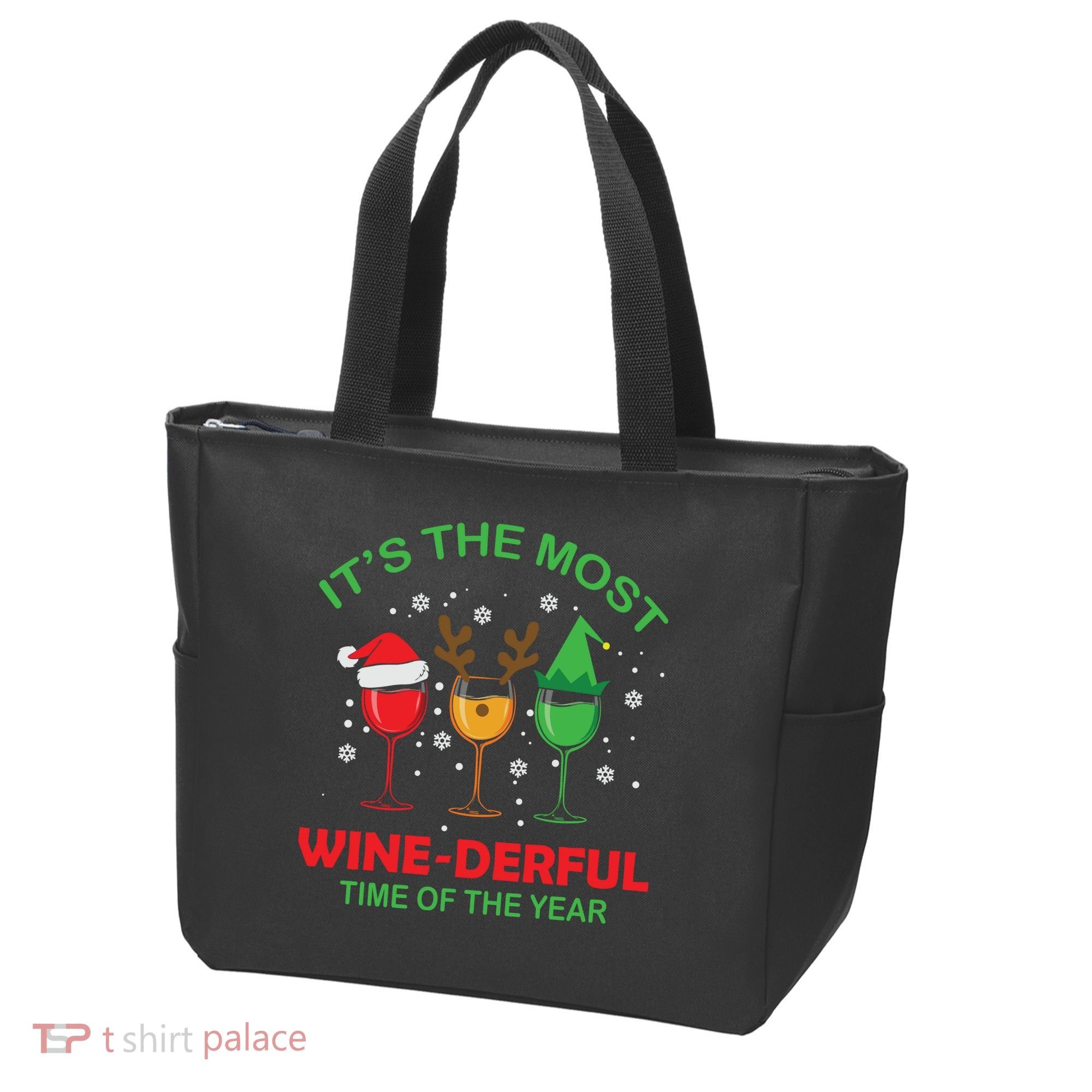 Christmas Wine It's The Most Wine Derful Xmas Tote Bag