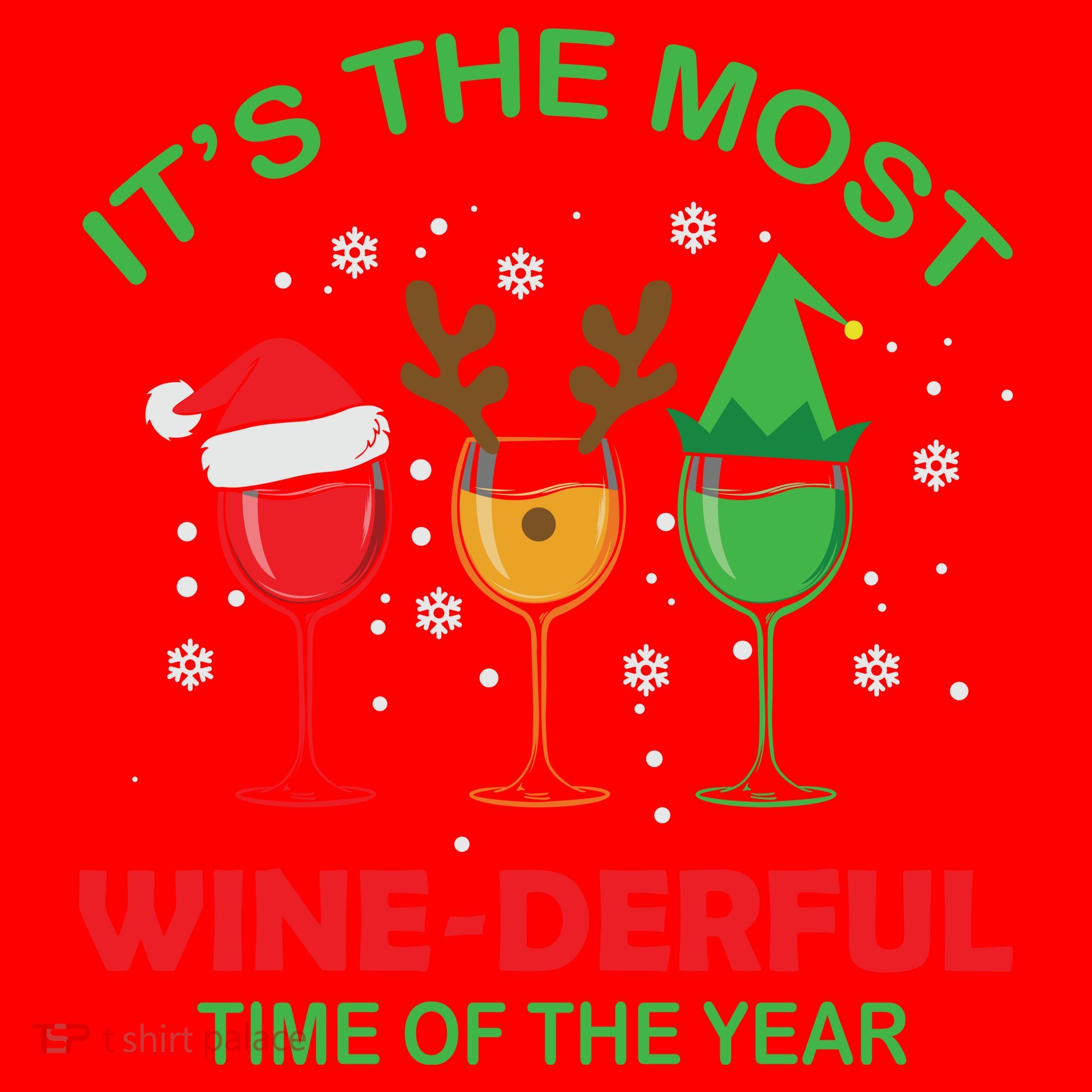 Christmas Wine It's The Most Wine Derful Xmas Santa Hat