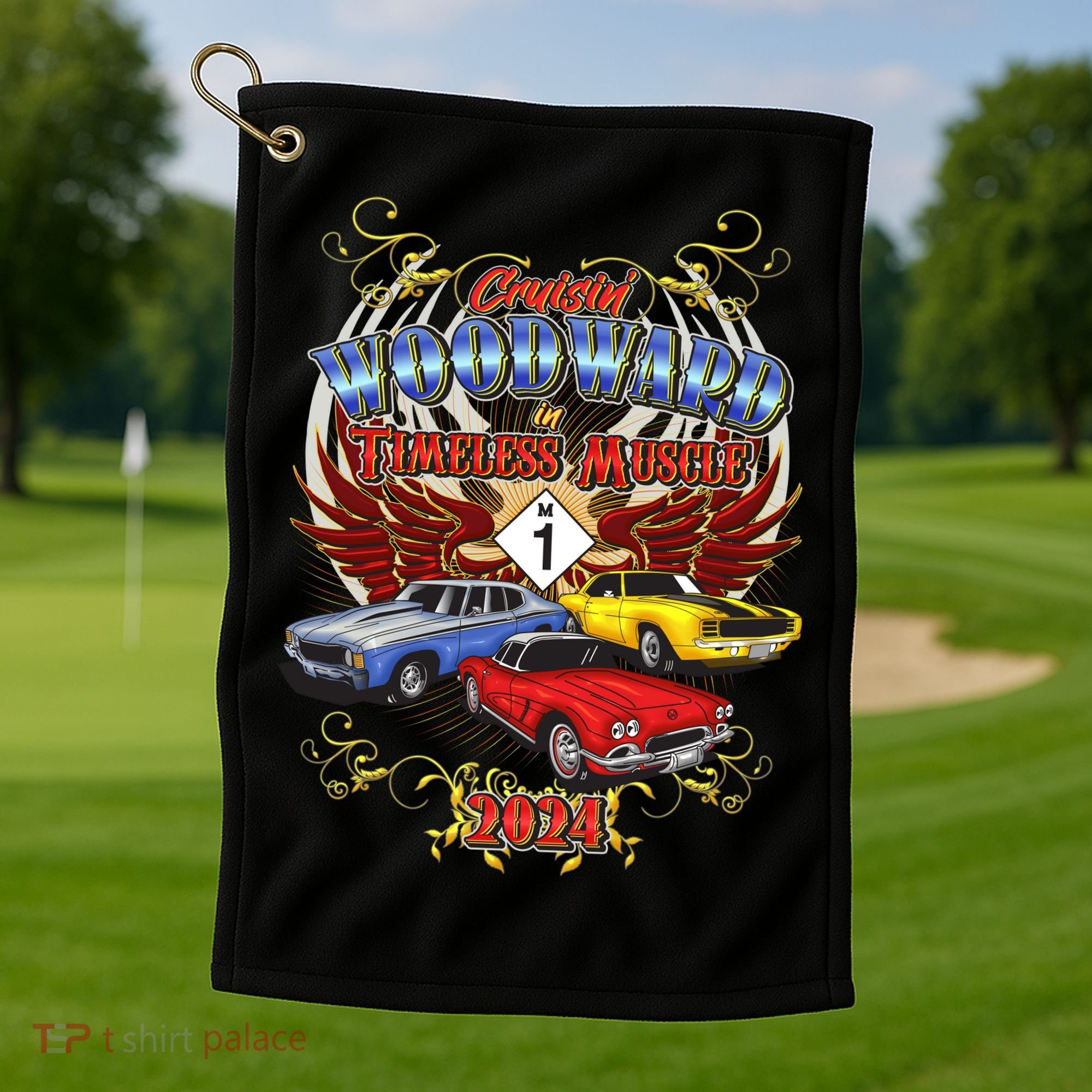 Cruisin Woodward In Timeless Muscle 2024 Golf Towel