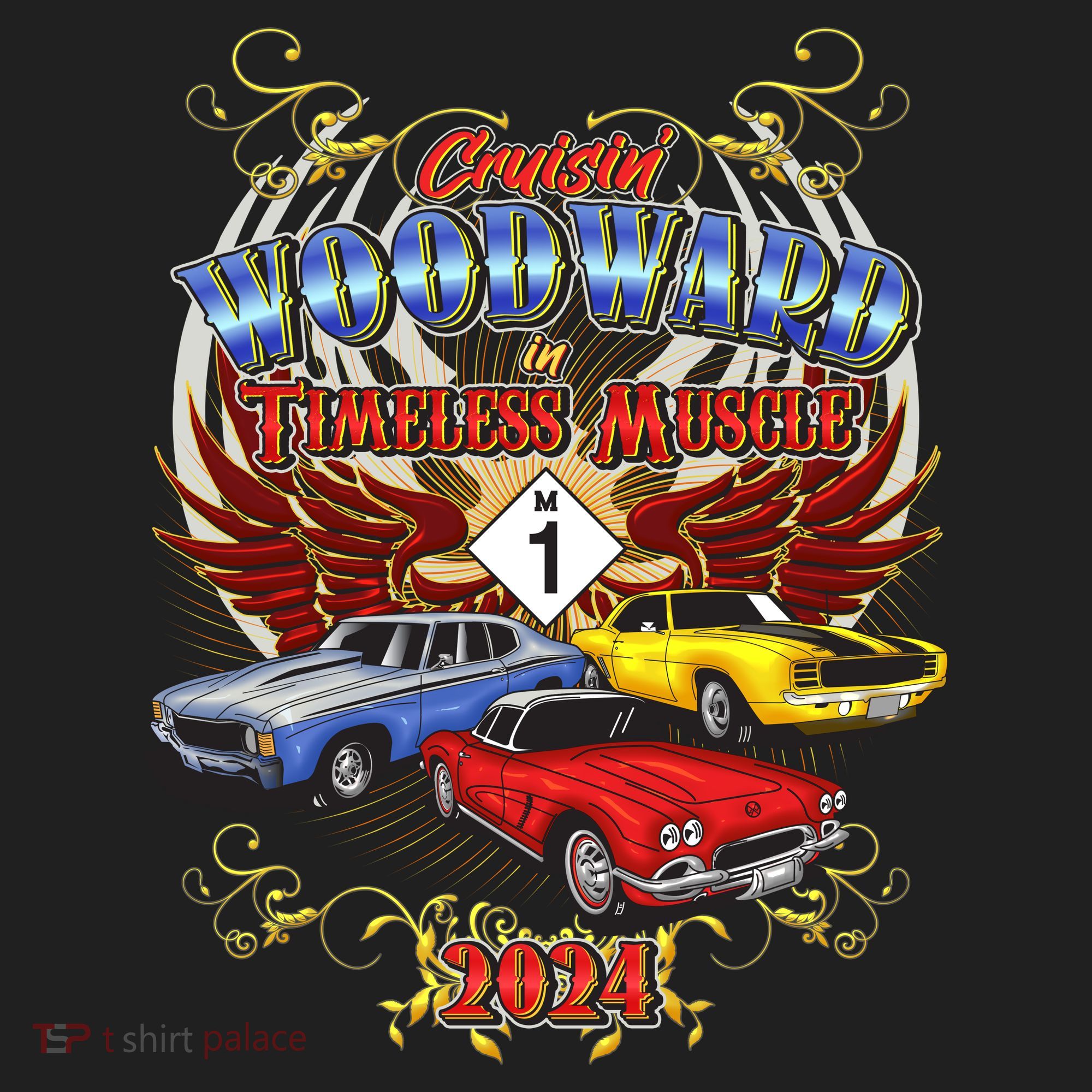 Cruisin Woodward In Timeless Muscle 2024 Golf Towel