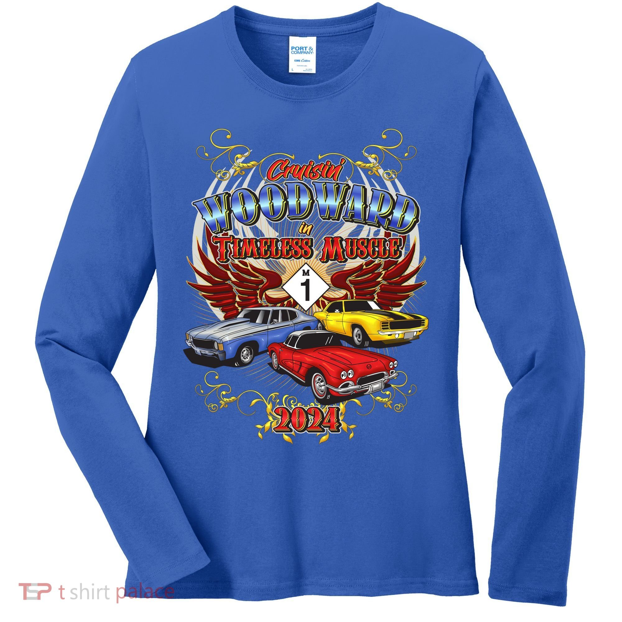 Cruisin Woodward In Timeless Muscle 2024 Women's Long Sleeve Shirt