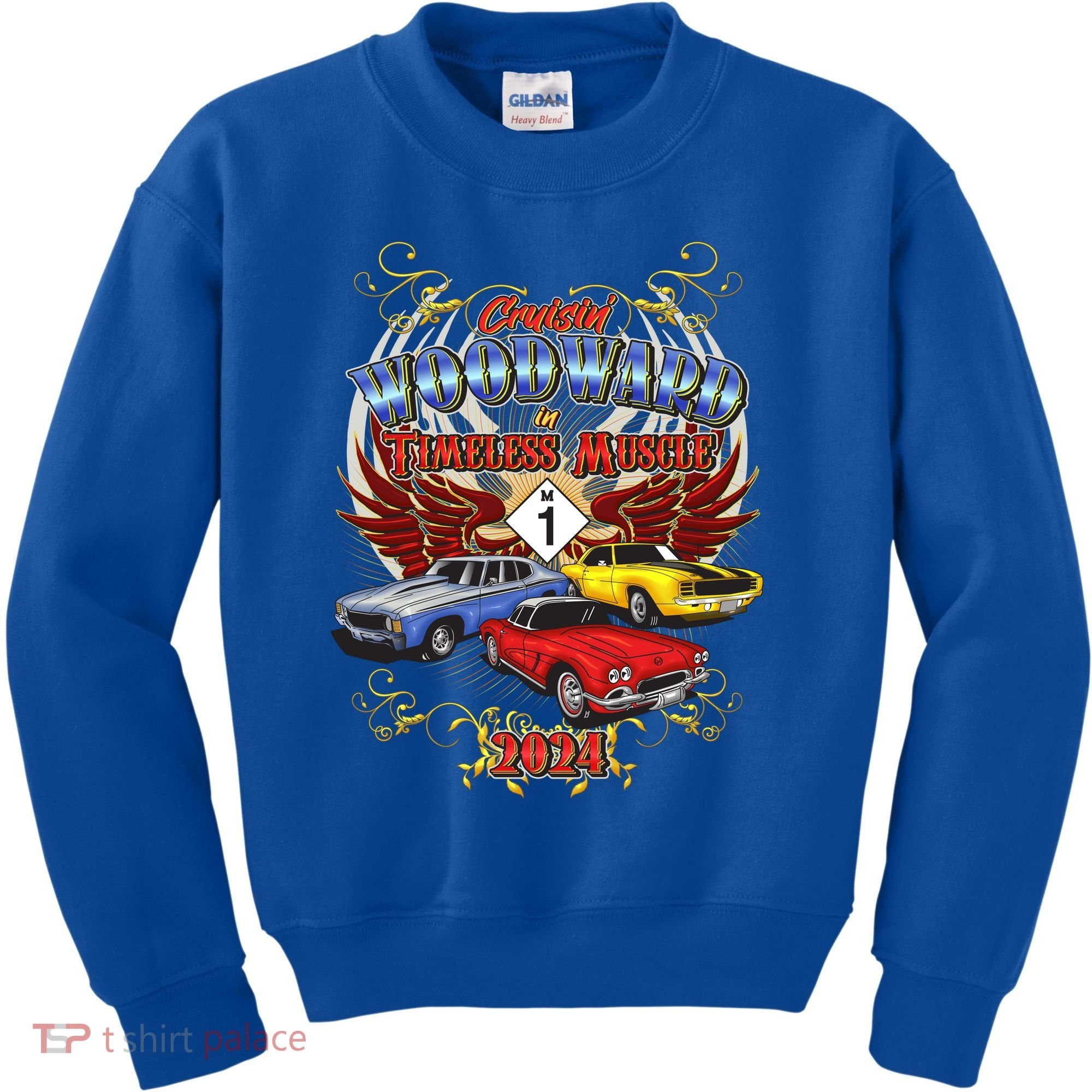 Cruisin Woodward In Timeless Muscle 2024 Kids Sweatshirt