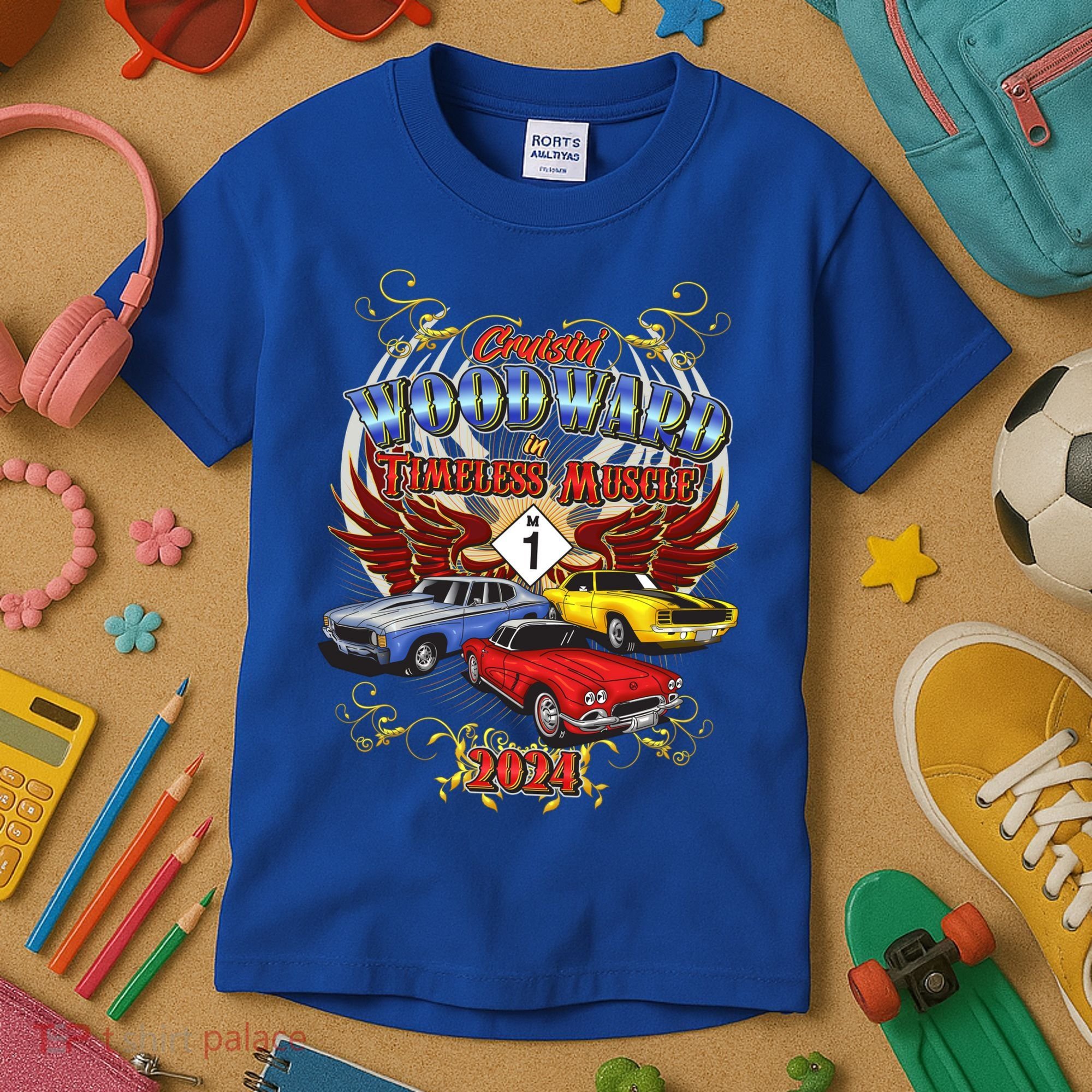 Cruisin Woodward In Timeless Muscle 2024 Kids T-Shirt