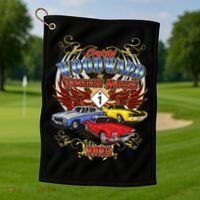 Cruisin Woodward In Timeless Muscle 2025 Golf Towel thumb 1