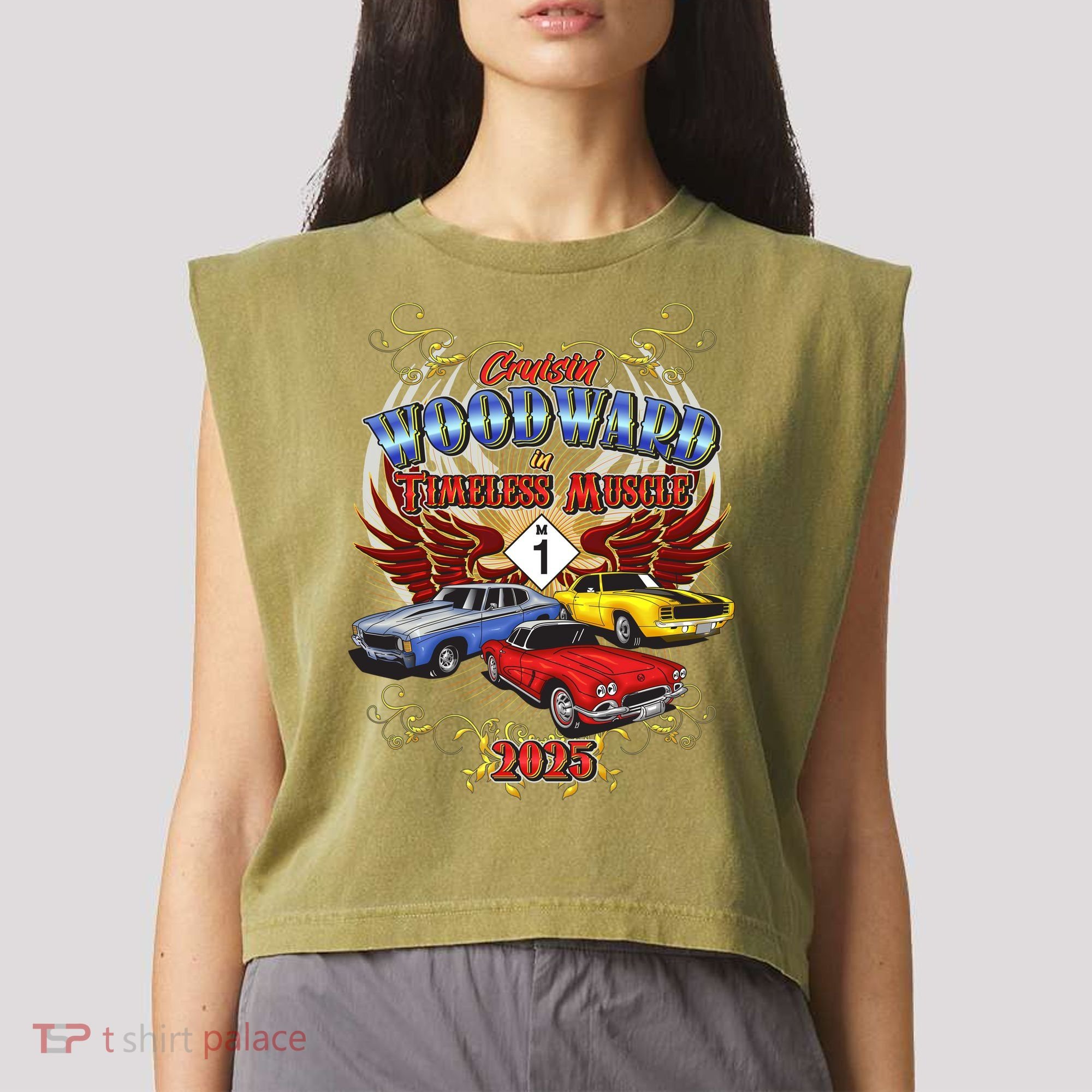 Cruisin Woodward In Timeless Muscle 2025 Garment-Dyed Women's Muscle Tee