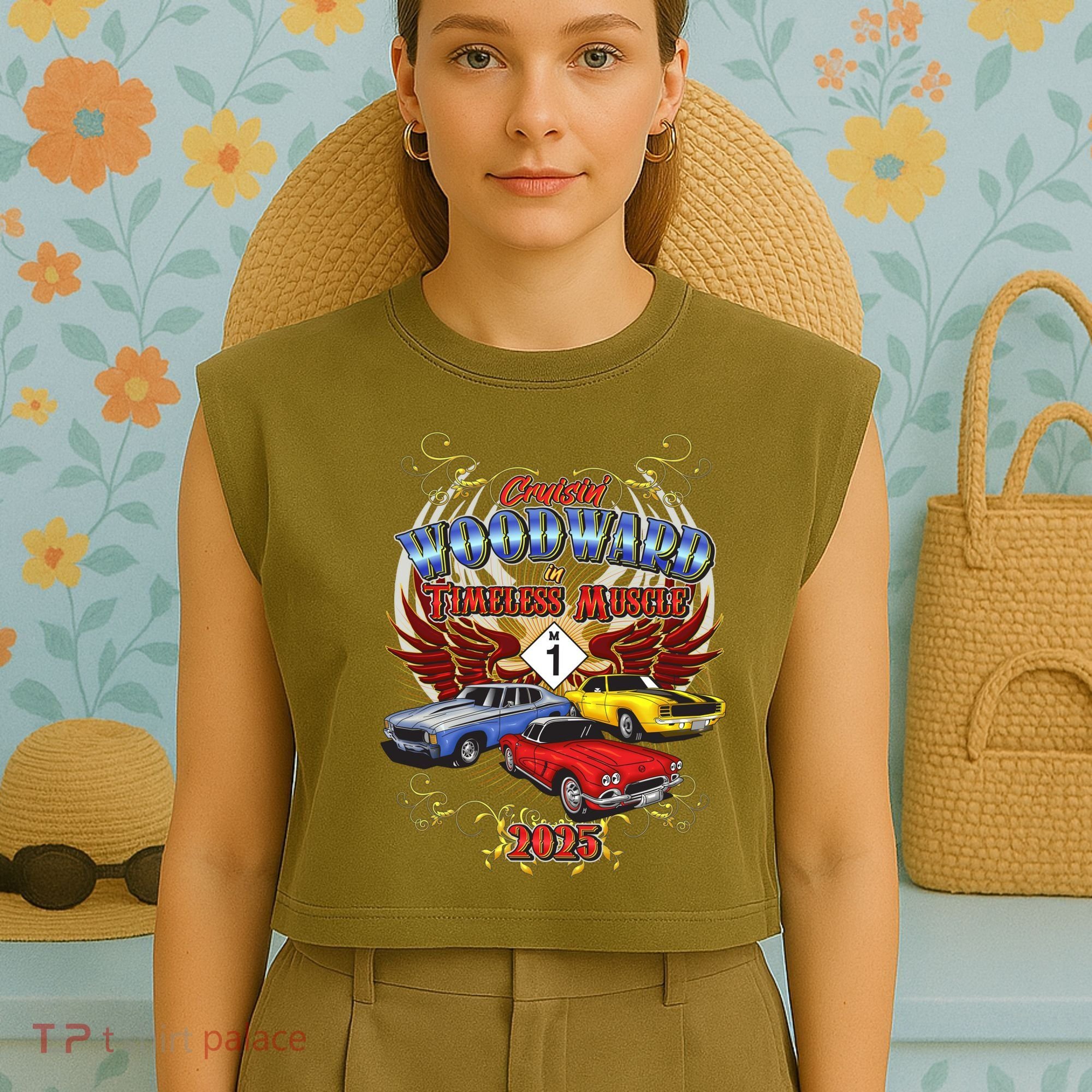 Cruisin Woodward In Timeless Muscle 2025 Garment-Dyed Women's Muscle Tee