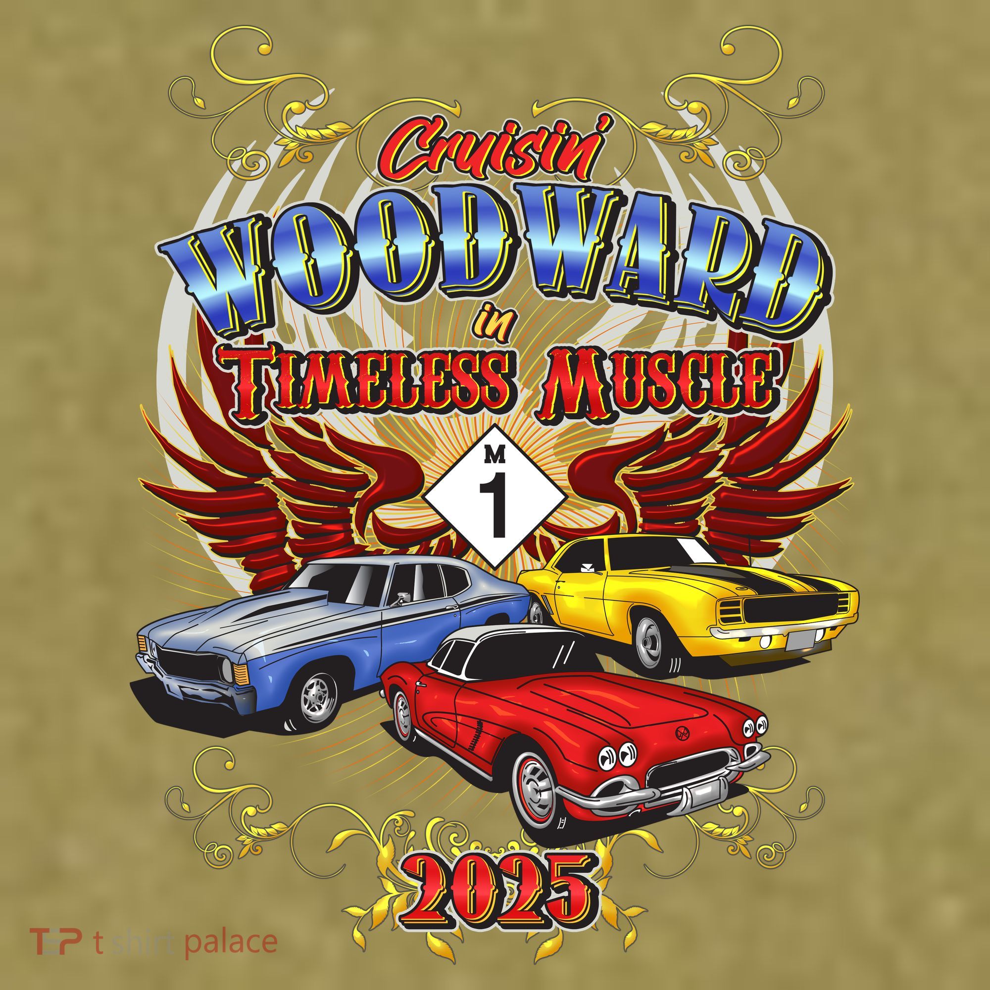 Cruisin Woodward In Timeless Muscle 2025 Garment-Dyed Women's Muscle Tee